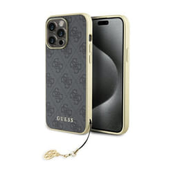 Coque de téléphone - Guess - 4G Charms - iPhone 15 Pro Max - Gris - Souple