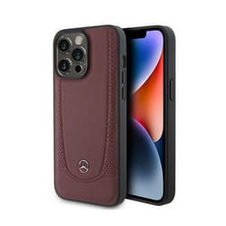Étui pour iPhone 15 Pro - Mercedes-Benz - Urban Line - Cuir écologique - Rouge - Semi-rigide