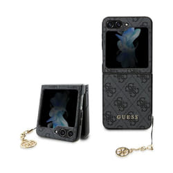Coque de téléphone - Guess - Galaxy Z Flip 5 - Gris - Saffiano - Protection chocs et rayures