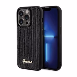Coque de téléphone - Guess - iPhone 13 Pro Max - Noir - Sequin Script - Métal