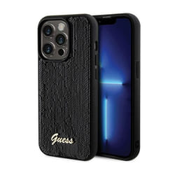 Coque de téléphone - Guess - iPhone 13 Pro Max - Noir - Sequin Script - Métal
