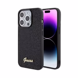 Coque arrière - Guess - Disco Metal Script - Noir - iPhone 15 Pro - Protection rigide
