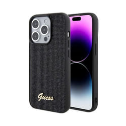 Coque arrière - Guess - Disco Metal Script - Noir - iPhone 15 Pro - Protection rigide