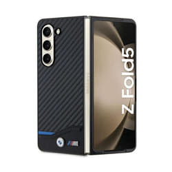 Étui en cuir - BMW - Galaxy Z Fold 5 - Semi-rigide - Noir - Fermeture aimantée