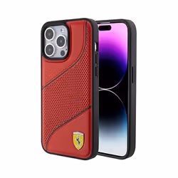 Coque de téléphone - Ferrari - iPhone 15 Pro - Rouge - Métallique - Sportif