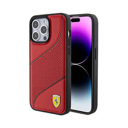 Coque de téléphone - Ferrari - iPhone 15 Pro - Rouge - Métallique - Sportif
