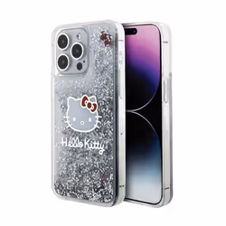 Coque de telephone - Hello Kitty - iPhone 15 Pro Max - Argent - Paillettes liquides - Rigide