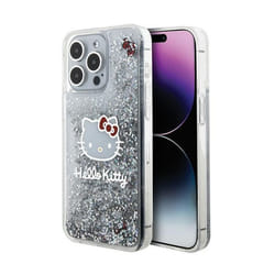 Coque de telephone - Hello Kitty - iPhone 15 Pro Max - Argent - Paillettes liquides - Rigide