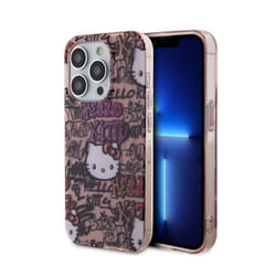 Coque de téléphone - Hello Kitty - iPhone 14 Pro - Rose - Design Graffiti - Rigide