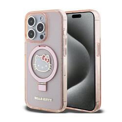 Coque de telephone - Hello Kitty - iPhone 15 Pro - Glitter - MagSafe compatible - Rose