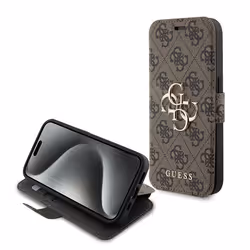 Coque pour iPhone 15 Pro Max - Guess Book 4G (GUBKP15X4GMGMGBR) - Marron