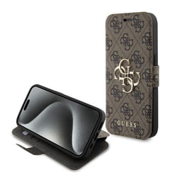 Coque pour iPhone 15 Pro Max - Guess Book 4G (GUBKP15X4GMGMGBR) - Marron