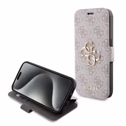Coque pour iPhone 15 Pro Max - Guess Book 4G (GUBKP15X4GMGPI) - Rose