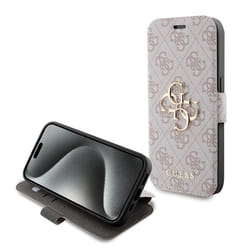 Coque pour iPhone 15 Pro Max - Guess Book 4G (GUBKP15X4GMGPI) - Rose