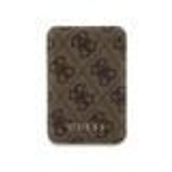 Guess 4G Cuir Logo Métal MagSafe - Batterie externe inductive 5000 mAh 15 W MagSafe (marron)