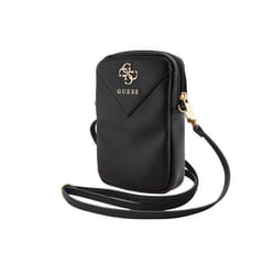 Sac pour téléphone - Guess - Zip Triangle 4G - Cuir écologique - Noir - Sangle réglable