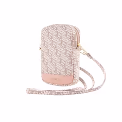 Sac pour téléphone - Guess - Zip GCube Bottom Stripe - Rose - Cuir écologique - Sangle réglable