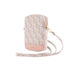 Sac pour téléphone - Guess - Zip GCube Bottom Stripe - Rose - Cuir écologique - Sangle réglable