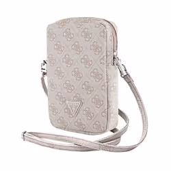 Sac pour téléphone - Guess - Zip 4G Triangle - Rose - Cuir Saffiano - Sangle réglable