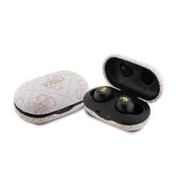 Guess 4G Metal Logo - Casque Bluetooth TWS ENC + étui de chargement (rose)