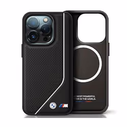 Coque de téléphone - BMW - iPhone 15 - Noir - Compatible MagSafe - Élégant