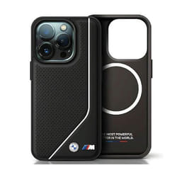 Coque de téléphone - BMW - iPhone 15 - Noir - Compatible MagSafe - Élégant