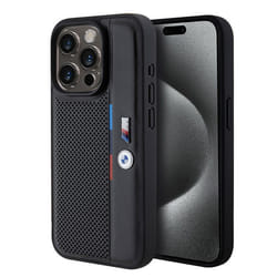 Coque Téléphone - BMW - iPhone 15 Pro Max - Éco-cuir - TPU - Tricolor Line