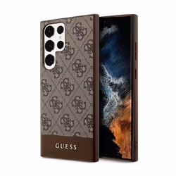 Coque de téléphone - Guess - Samsung Galaxy S24 Ultra - Marron - Protection chocs - Texture saffiano