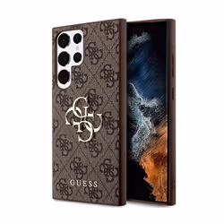 Coque de téléphone - Guess - S24 Ultra - Marron - Texture saffiano - Protection chocs
