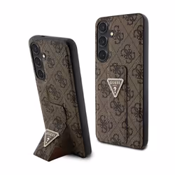 Coque de téléphone - Guess - Grip Stand 4G - Samsung Galaxy S24 - Marron - Sangle support