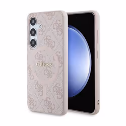 Coque de téléphone - Guess - 4G Collection - Cuir et métal - Compatible MagSafe - Rose