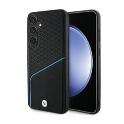 BMW Signature Leather Texturé & Line MagSafe - Étui pour Samsung Galaxy S24+ (Noir)