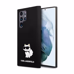 Coque de téléphone - Karl Lagerfeld - Choupette - Silicone flexible - Compatible Samsung Galaxy S24 Ultra - Noir