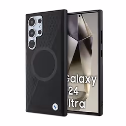 Étui pour smartphone - BMW - Samsung Galaxy S24 Ultra - Cuir semi-texturé - MagSafe - Noir