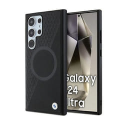 Étui pour smartphone - BMW - Samsung Galaxy S24 Ultra - Cuir semi-texturé - MagSafe - Noir