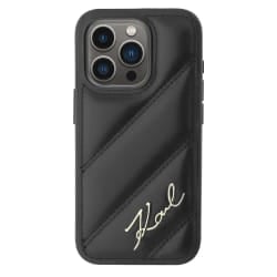 Karl Lagerfeld Coque pour iPhone 15 Pro Max Écriture Diagonale Protection Antichoc Rigide Noir
