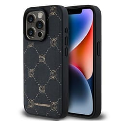 IPhone 15 Pro Case - Karl Lagerfeld Leather MagSafe (KLHMP15LPGKHPHK) - Karl Head