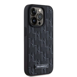 IPhone 15 Pro Case - Karl Lagerfeld Leather MagSafe (KLHMP15LPKHPORPK) - Monogram Metal Logo