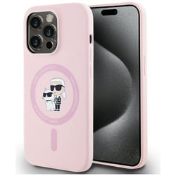 Coque pour iPhone 14 Pro Max - Karl Lagerfeld Silicone MagSafe (KLHMP14XSCMKKCRHP) - Rose Karl&Choupette