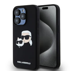Coque pour iPhone 15 Pro Max - Karl Lagerfeld - Silicone MagSafe - Noir - Souple - Élégant