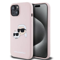Coque pour iPhone 15 / iPhone 14 / iPhone 13 - Karl Lagerfeld Silicone MagSafe (KLHMP15SSKKCHCHPPLP) - Rose Karl&Choupette