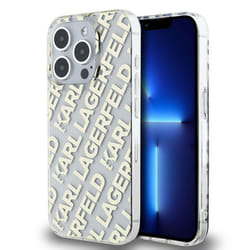 Coque pour iPhone 15 Pro - Karl Lagerfeld - IML Luxury - Logo Fullover doré - Protection optimale - Élégant