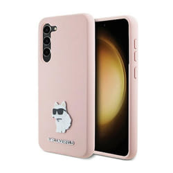 Coque de téléphone - Karl Lagerfeld - Choupette - Silicone - Badge en métal 3D - Samsung Galaxy S24+