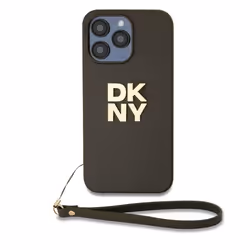 Coque - DKNY - iPhone 14 Pro - Marron - Sangle de Poignet - Logo Métallisé
