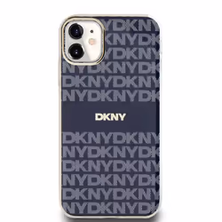 Coque pour iPhone 11 - DKNY - MagSafe - TPU Souple - Motif Rayures - Couleur Bleu