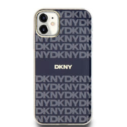 Coque pour iPhone 11 - DKNY - MagSafe - TPU Souple - Motif Rayures - Couleur Bleu
