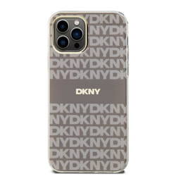Coque pour iPhone 12 / 12 Pro - DKNY - Beige - TPU Souple - Motif Rayures - MagSafe