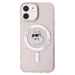 Karl Lagerfeld Coque MagSafe pour iPhone 12 / 12 Pro Choupette Rigide Élégant Rose