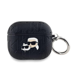 Karl Lagerfeld Coque AirPods 3 Karl et Choupette Gaufré - Noir
