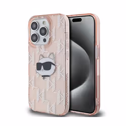 Coque de téléphone - Karl Lagerfeld - Choupette - iPhone 13 Pro Max - Rose - Luxueux - Souple